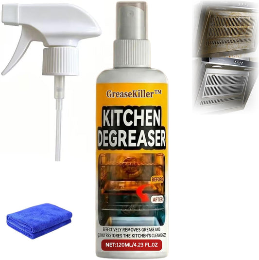 FKMEE GreaseKiller BBQ Grill Cleaner Spray, Heavy Duty Degreaser (1) | Fast-acting grease removal, suitable for grills and smokers, easy spray application, outdoor use