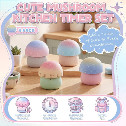 Amylove 4 Pcs Cute Mechanical Kitchen Timer Forest Animals 60 Minutes