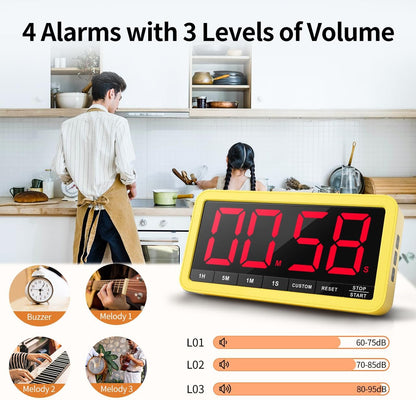 VOCOO Large 7.8" Digital Timer, Magnetic LED Timer for Kitchen & Classroom