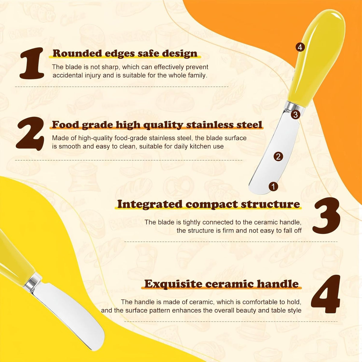 Butter Spreader Knife Set, 2 Pack Butter Knives and Cheese Knives