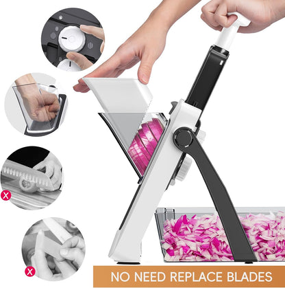Safe Mandoline Slicer for Kitchen, Vegetable & Food Cutter, Easy to Clean