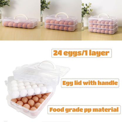 Anyumocz 72 Eggs Holder,3-Layer Deviled Egg Tray with Lid,Egg Containers for Deviled Egg,Egg Carrier Box Dispenser Container with Handle for Refrigerator