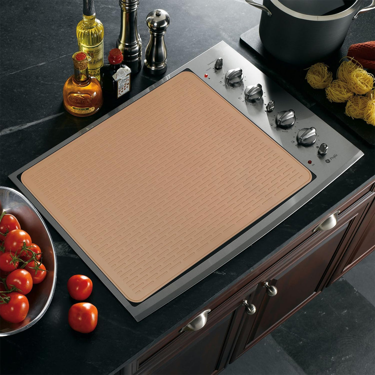 YUHFERA Stove Top Cover for Electric Stove - Silicone Stove Mat for Glass Top, Glass Cooktop Protector For Kitchen,Multi-functional Oven Covers for Electric Stove (Black,28 x 20)