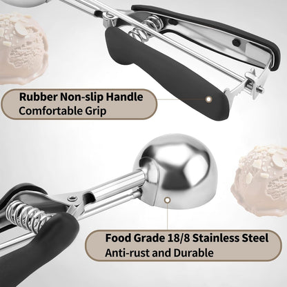 Large Cookie Scoop 3 Tablespoon, Size #20 Dough Scoops for Baking, Trigger Ice Cream Scooper, Stainless Steel Portion Scoop for Jumbo Cookies, Pancakes, Cupcakes, Meatballs