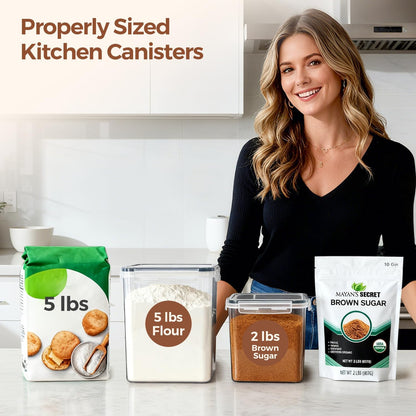 ComSaf Rice Container Set of 2(9.5L/10Qt), Large Airtight Food Storage Containers with Lid and Rice Washer, Plastic Canisters Sets for The Kitchen, Pantry Organizers for Flour, Cereal and Cooking