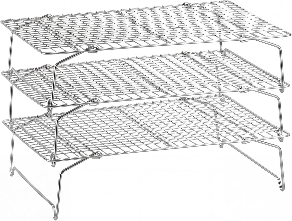 P&P CHEF 4 Tier Stackable Cooling Racks for Cooking and Baking, 15" x 10"