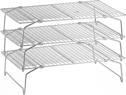 P&P CHEF 4 Tier Stackable Cooling Racks for Cooking and Baking, 15" x 10"