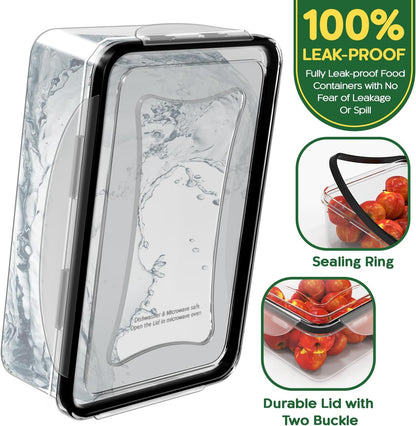 70 Pcs Large Food Storage Containers with Lids Airtight-2500ML to Small Box,Total 22812 ML Stackable Kitchen Bowls Set(35 Containers,35 Lids)-BPA Free Leak proof Plastic Boxes-Microwave safe