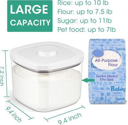 TBMAXS Versatile Storage Container Bin with Pop-up Lid & Scoop, Rice Flour Container Dog Cat Food Storage Container, Laundry Room Organization Household Essentials Kitchen Pantry Organizers