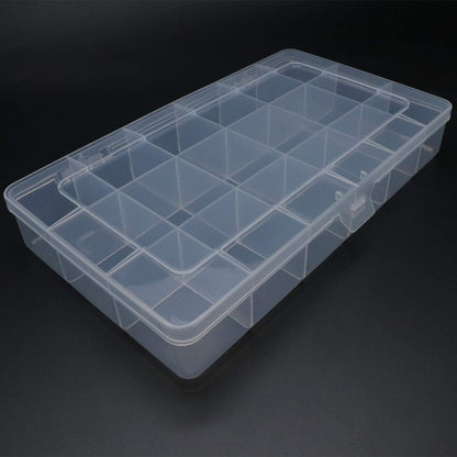 Xiaoyztan Clear Plastic Organizer, 12 Grids with Adjustable Dividers, Jewelry Box Bead Storage Container for Small Parts, Fishing Tackle, DIY Crafts, and Earrings