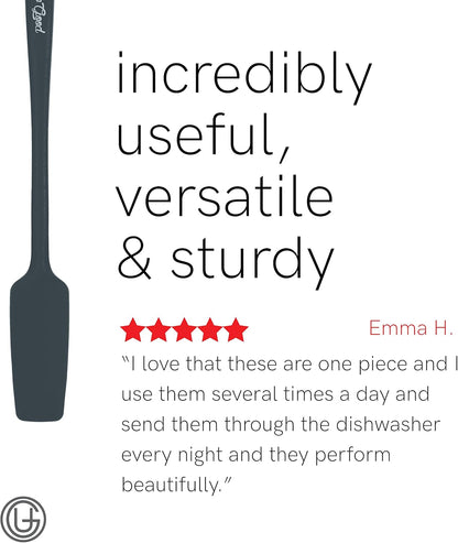 UpGood Silicone Spatula Set 600°F - High Heat Resistant Nonstick, Small and Large Kitchen Spatulas - Flexible BPA Free Professional Grade Cookware - Utensils for Cooking, Baking, Mixing(4 Pcs, Grey)