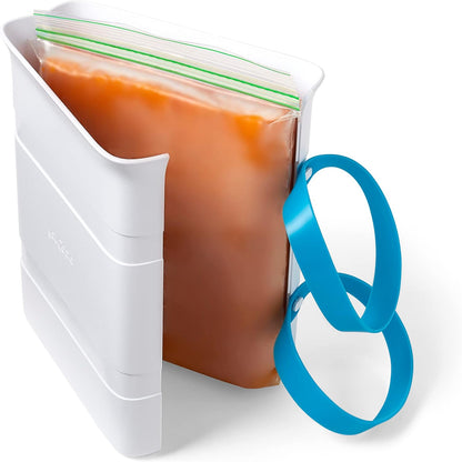 YouCopia FreezeUp Freezer Food Block Maker, 2 Cup, 2-Pack, Meal Prep Bag Container to Freeze Leftovers and Soup