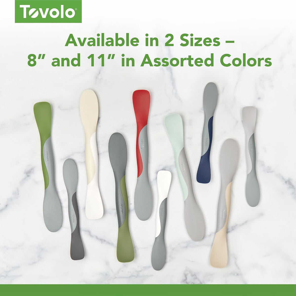 Tovolo Scoop and Spread Large Dual End Silicone Sandwich Spreader Tool with Nylon Handle, BPA Free Dishwasher Safe Silicone and Nylon Tool for Spreading and Scooping, Cayenne Red and Oyster Gray
