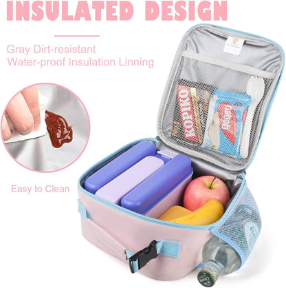 CaCTOUR Lunch Box Kids,Premium Insulated Lunchbox for Girls Boys,Soft Mini Cooler Bag Back to School Thermal Reusable Lunch Bag for Work School Picnic (Blue)