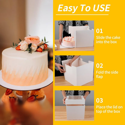 WINKIO Cake Boxes 12 inch, Cake Carrier Holder, Storage Transport Container