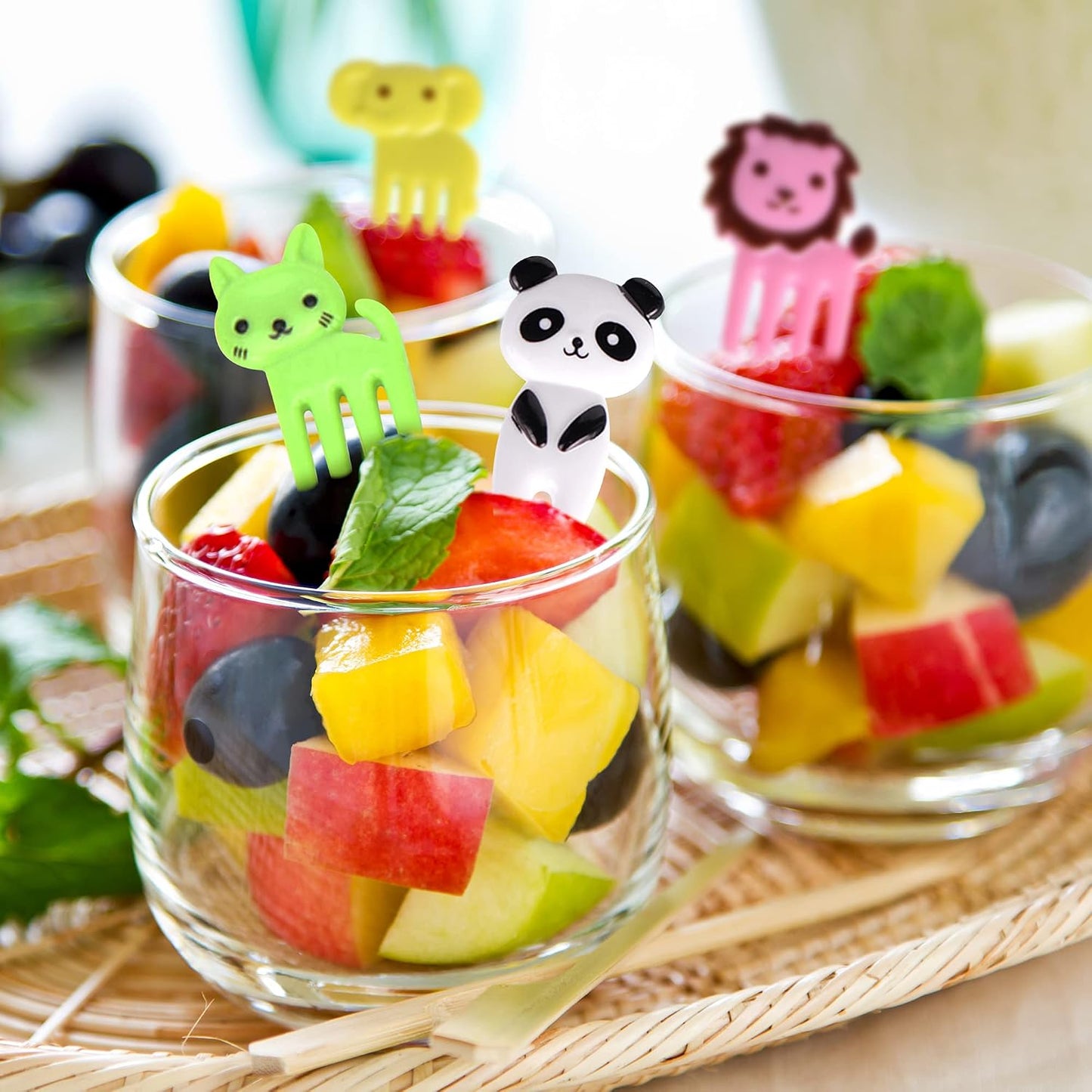 GET FRESH Animal Food Picks for Kids - 120 pcs Set Animal Bento Deco Set for Kids Lunch Box Decoration - Mini Bento Deco Children Toddler Toothpicks - Reusable Baby Shower Tothpicks Kids