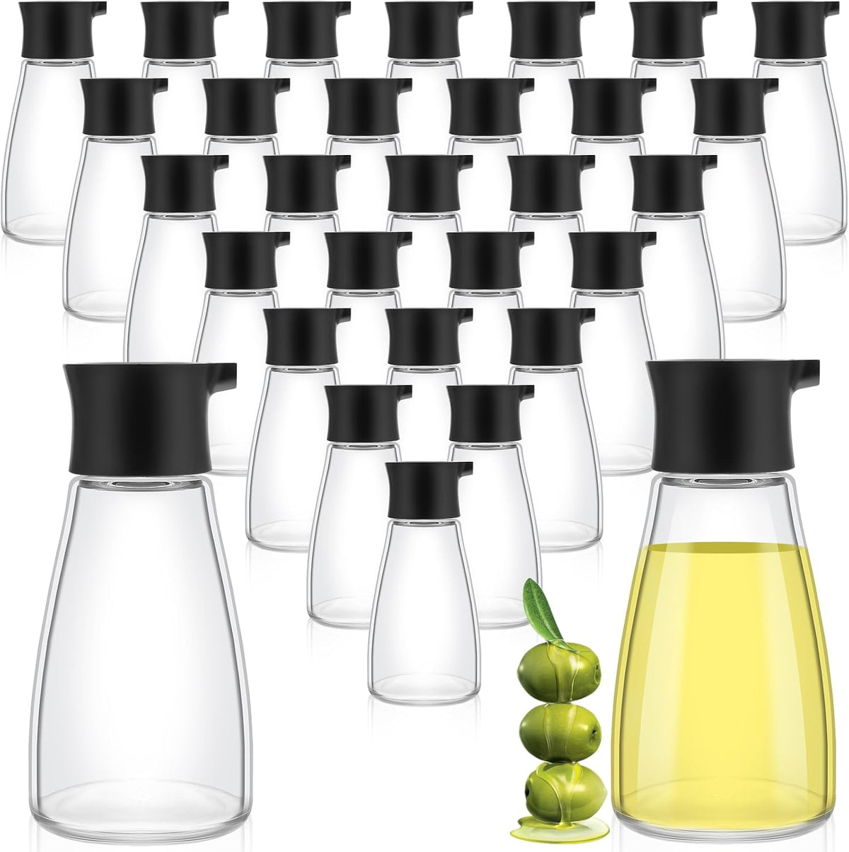 Tanlade Soy Sauce Dispenser Leakproof Cruet Dispenser Set, Black
