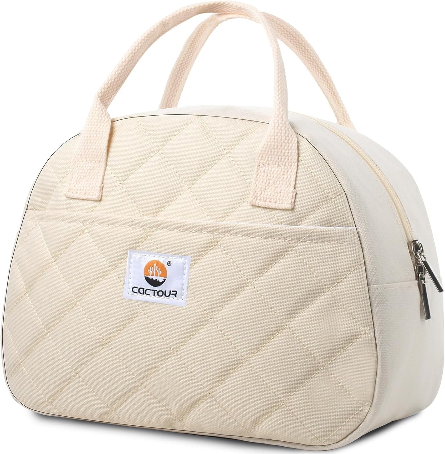 CaCTOUR Lunch Box for Women Girls Teens,Cute Lunch Box Cooler Bag, Portable Insulated Small Lunch Bag Women Reusable Corduroy Lunch Tote for Work/Travel/Picnic/School (Dog Green,Small)