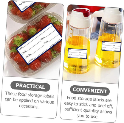 2rolls Writable Food Date Sticker Labels Adhesive Food Storage Stickers for Containers Easy to Peel for Home Office Restaurant Organization Clean Without