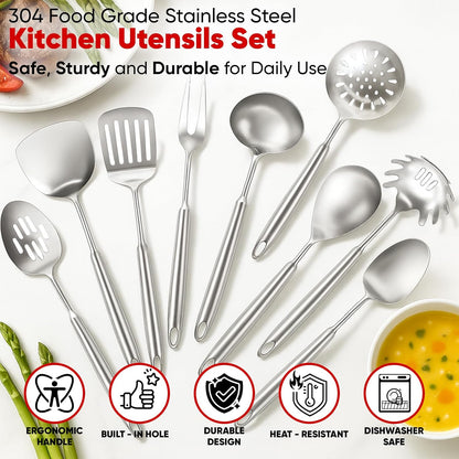 Newness Metal Fish Turner Spatula Stainless Steel for Kitchen Use, Small Griddle Egg Spatula, Flexible, Polished Metal, Corrosion Resistant, Kitchen Slotted Turner with Thin Edge Ideal for Turning,11"