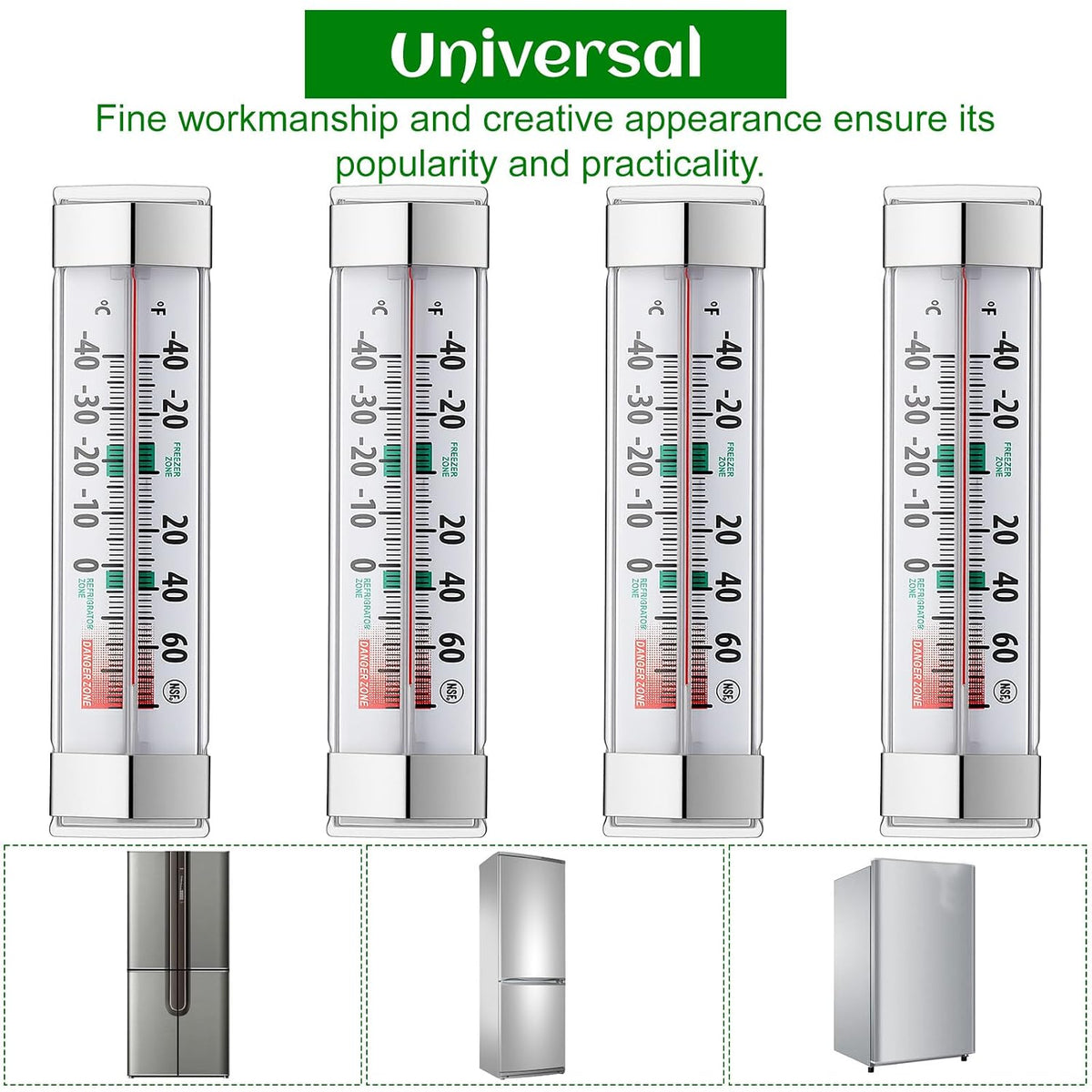 8Pack Refrigerator Freezer Thermometer, Waterproof Refrigerator Thermometer