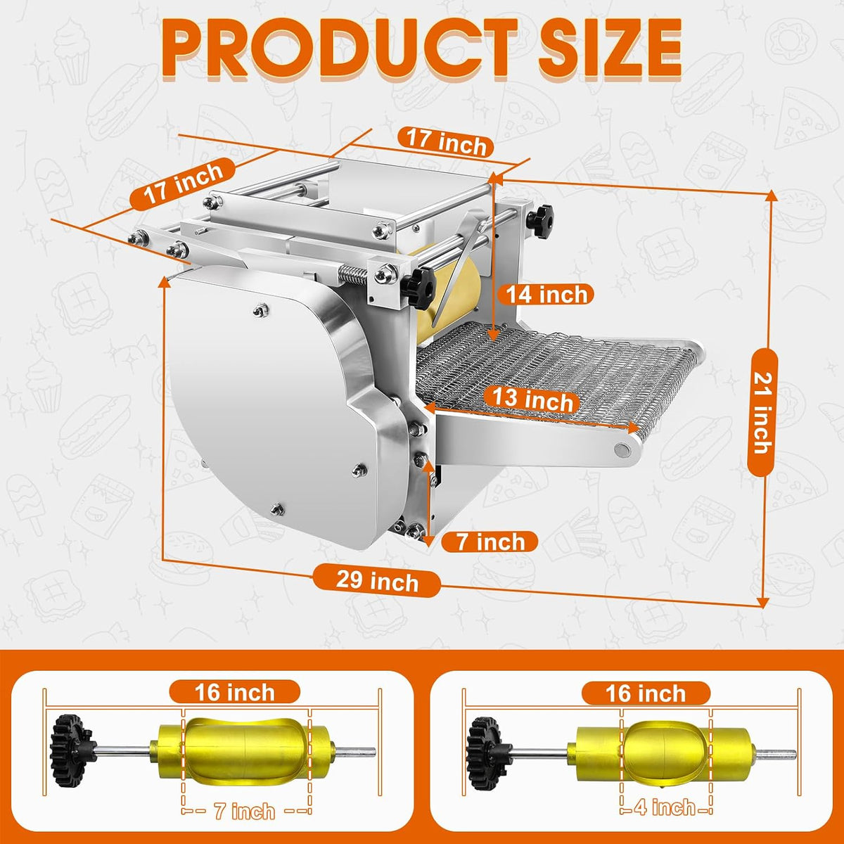 Electric Tortilla Maker with 2 Molds(4in/6in), Automatic Corn Tortilla Making Machine with Adjustable Customize Thickness (1.5-5mm), Non-Stick Coating, Chapatti Machine for Pita Tortilla Pizza (Gold)