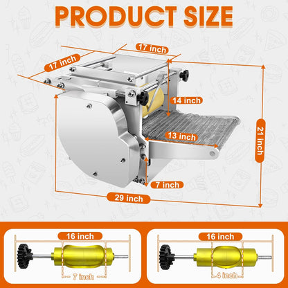 Electric Tortilla Maker with 2 Molds(4in/6in), Automatic Corn Tortilla Making Machine with Adjustable Customize Thickness (1.5-5mm), Non-Stick Coating, Chapatti Machine for Pita Tortilla Pizza (Gold)