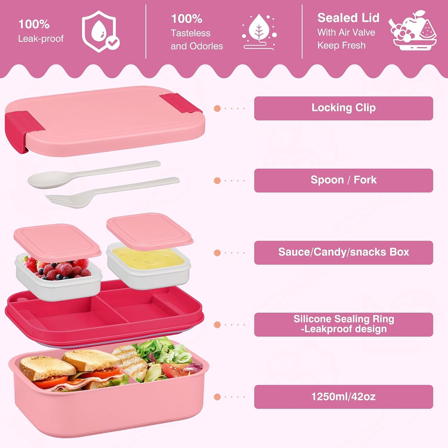 Bento Lunch Box Set with 10.5oz Soup Thermo Food Jar for Adults Kids, Stainless Steel Leak-proof Lunch Container with 4 Compartment, Coffee Tumbler with Lunch Bag for School Travel Office-Grey