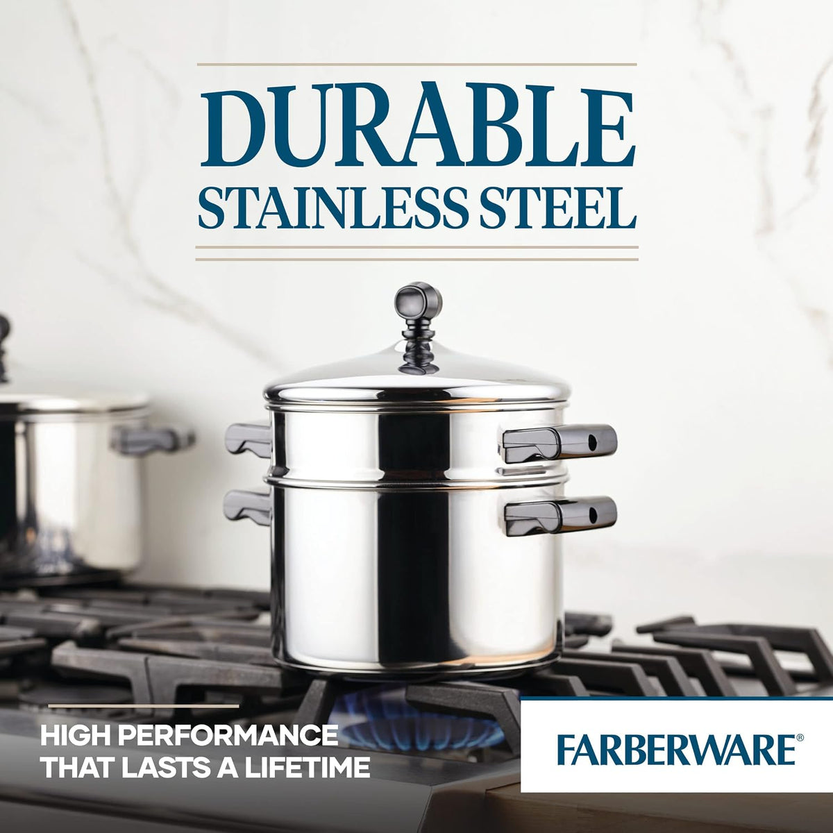 Farberware Classic Series Stack 'n' Steam Sauce Pot and Steamer, 3-Quart