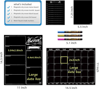 JJPRO Magnetic Dry Erase Menu and Chore Chart Blackboard for Fridge-Weekly Meal Planner Chalkboard,Behavior Chart Chalkboard for Multiple Kids with Notepad Blackboard