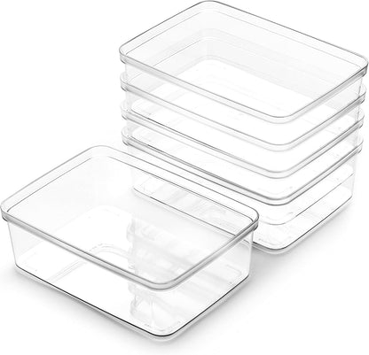 BINO | Plastic Bins, Large - 2 Pack | THE LUCID COLLECTION | Multi-Use| Built-In Handles | BPA-Free | Clear Storage Containers | Fridge Organizer | Pantry & Home Organization