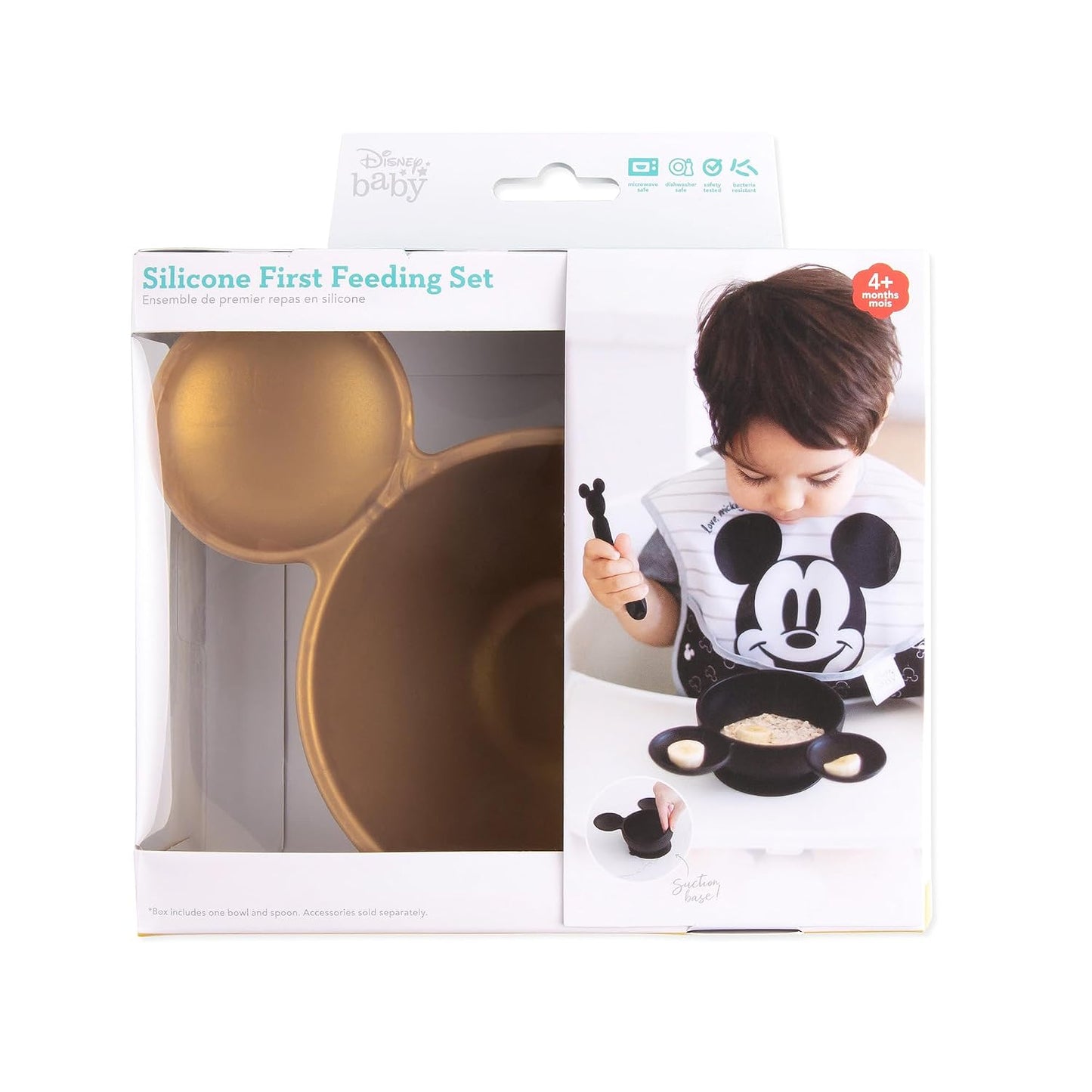 Bumkins Baby Bowl, Silicone Feeding Set with Suction for Baby and Toddler, Includes Spoon and Lid, First Feeding Set, Training Essentials for Baby Led Weaning for Babies 4 Months Up, Sage