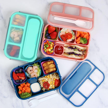 MaMix Bento Box Adult Lunch Box, Lunch Box Kids, Lunch Containers for Adults/Kids/Students,1300ML-4 Compartment Bento Box (purple)