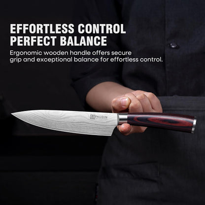 PAUDIN Cheese Knife, 5” Serrated Knife for Block Cheese,Sharp Tomato Knives