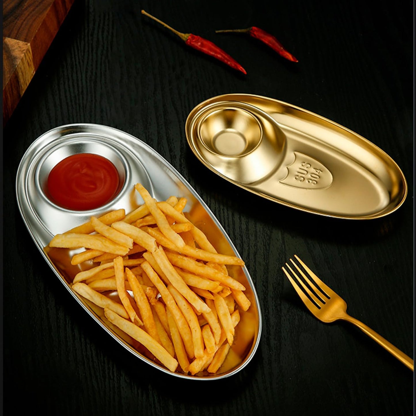 Hapivida 2Pcs Small Chip and Dip Bowl, Divided Platter Tray Serving Dish Dumpling Plate Reusable Divided Snack Serving Dishe