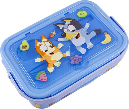 Fast Forward Hello Kitty Bento Lunch Box for Kids | Sanrio Food Container with Utensils | BPA-Free Toddler Lunch Kit with 3 Compartments | Bento Snack Box with Spoon & Fork