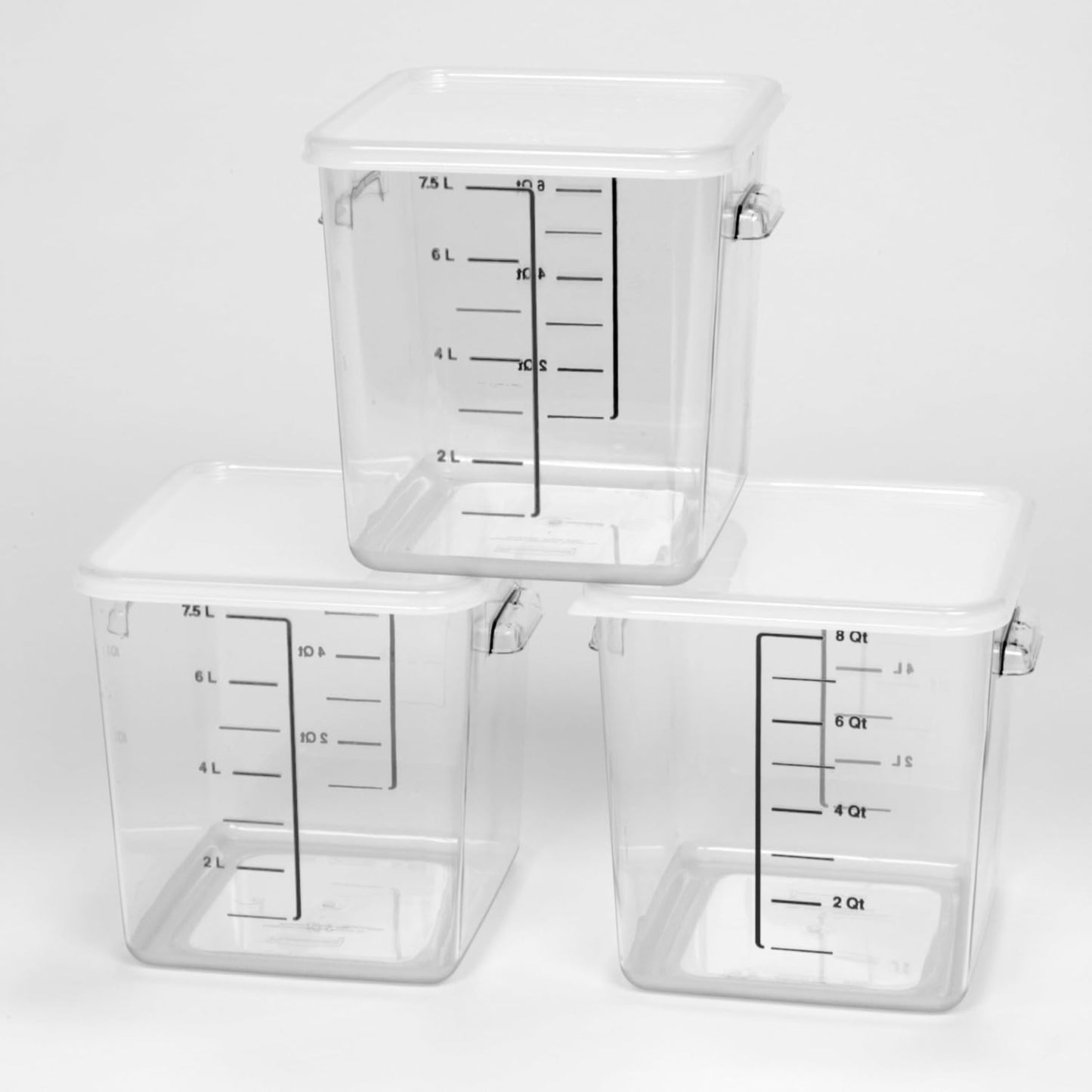 Rubbermaid Commercial Products Space Saving Square Food Storage Container 6 Quart Clear for Kitchen/Sous Vide/Meal Prep