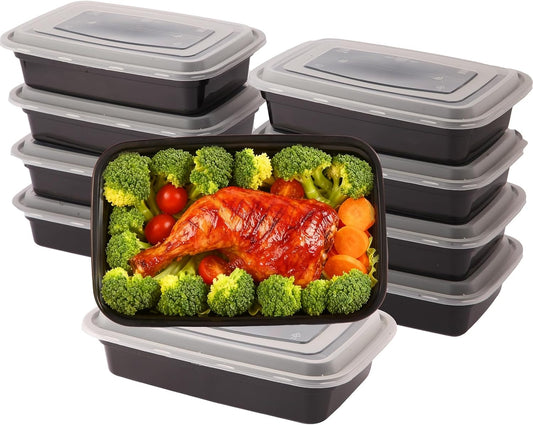 10Pack 35OZ Meal Prep Containers Reusable with Lids, Food Storage Containers To Go for Lunch, Disposable Plastic Bento Box to Take out or Home, Microwave/Freezer/Dishwasher Safe