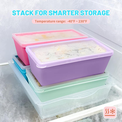 Gemice 1-Cup Silicone Freezer Molds with Lids, Individual 4-Pack Portion Soup Cubes Freezer Trays for Food Storage, Oven & Dishwasher Safe, BPA-Free, Silicone Freezer Containers for Meal Prep