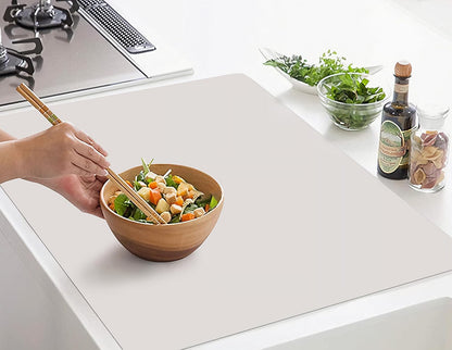 Silicone Placemats, Food-Grade Non-Slip Waterproof, Dining, Stain Resistant, Countertop Protector, Kitchen Counter Mat, Heat Resistant, Baking mat Dishwasher Safe (23.6"×15.7"-1pack, Black)