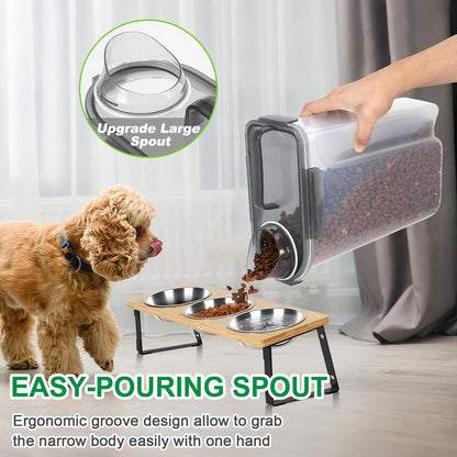 TBMax 10 Lbs Cat Dog Food Storage Container, 2026 Upgraded Large Pouring Container for Pet Food Storage, Bird Seed Dispenser, Portable Travel Kibble Holder -Dark Green
