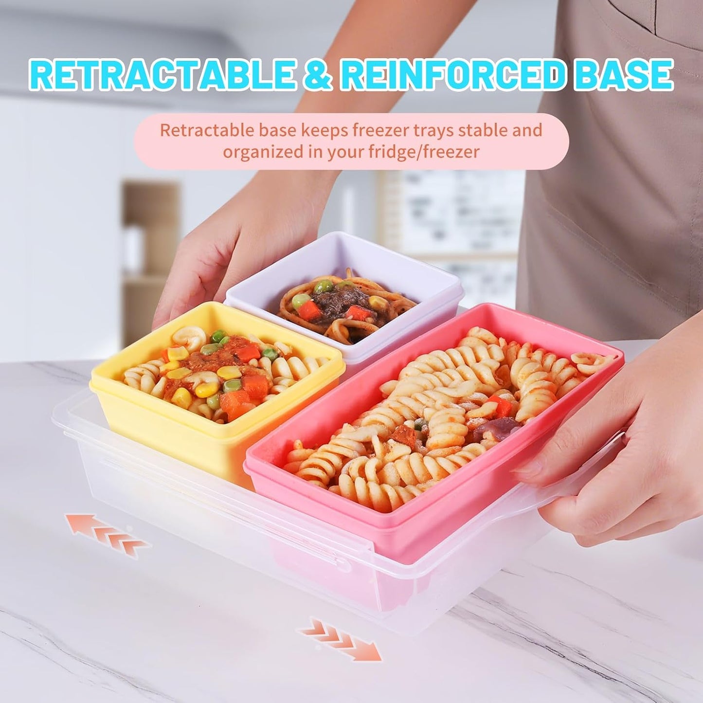 Gemice 1-Cup Silicone Freezer Molds with Lids, Individual 4-Pack Portion Soup Cubes Freezer Trays for Food Storage, Oven & Dishwasher Safe, BPA-Free, Silicone Freezer Containers for Meal Prep