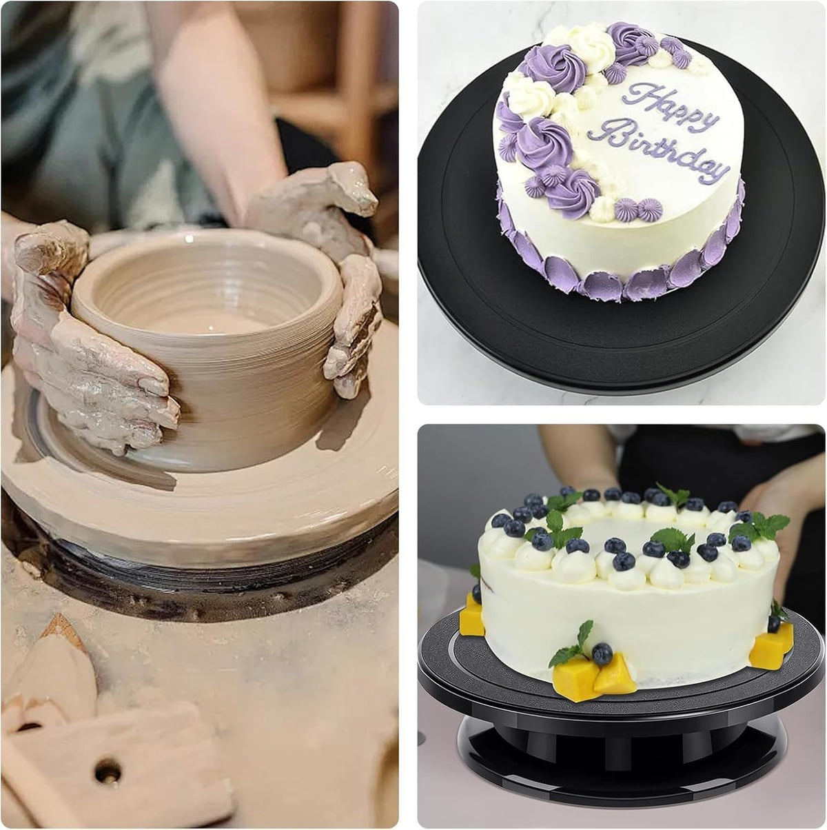 11 Inch Cake Stand, Rotating Cake Turntable for Decorating, Display & Baking, Smooth Revolving Spinner Stand