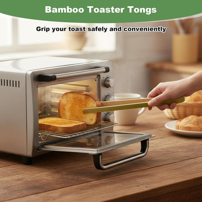 100 Pcs Mini Bamboo Tongs Disposable, 6.2 Inch Wooden Tongs for Toaster, Serving Food, Toast, Bread, Pickles, Tea Supplies, Disposable Utensils for Home, Catering & Buffet, Anti-slip Design