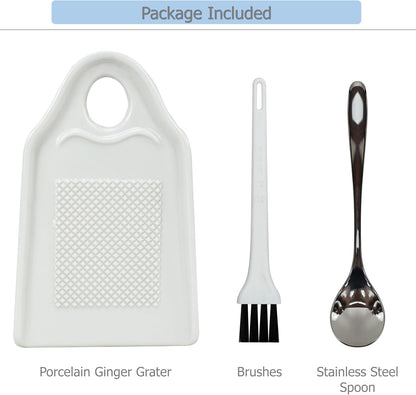 EIKS Porcelain Grater Plate Grinding Dish, Cooking Preparation Tool
