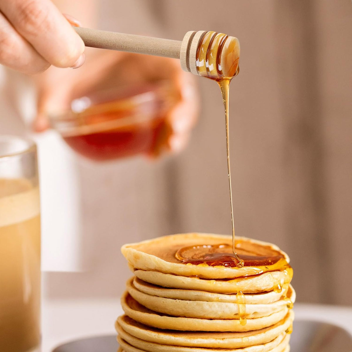 Honey Dipper Sticks- Wooden Honey Dipper 3 Inch Mini Honeycomb Stick for Christmas Halloween Party Favors