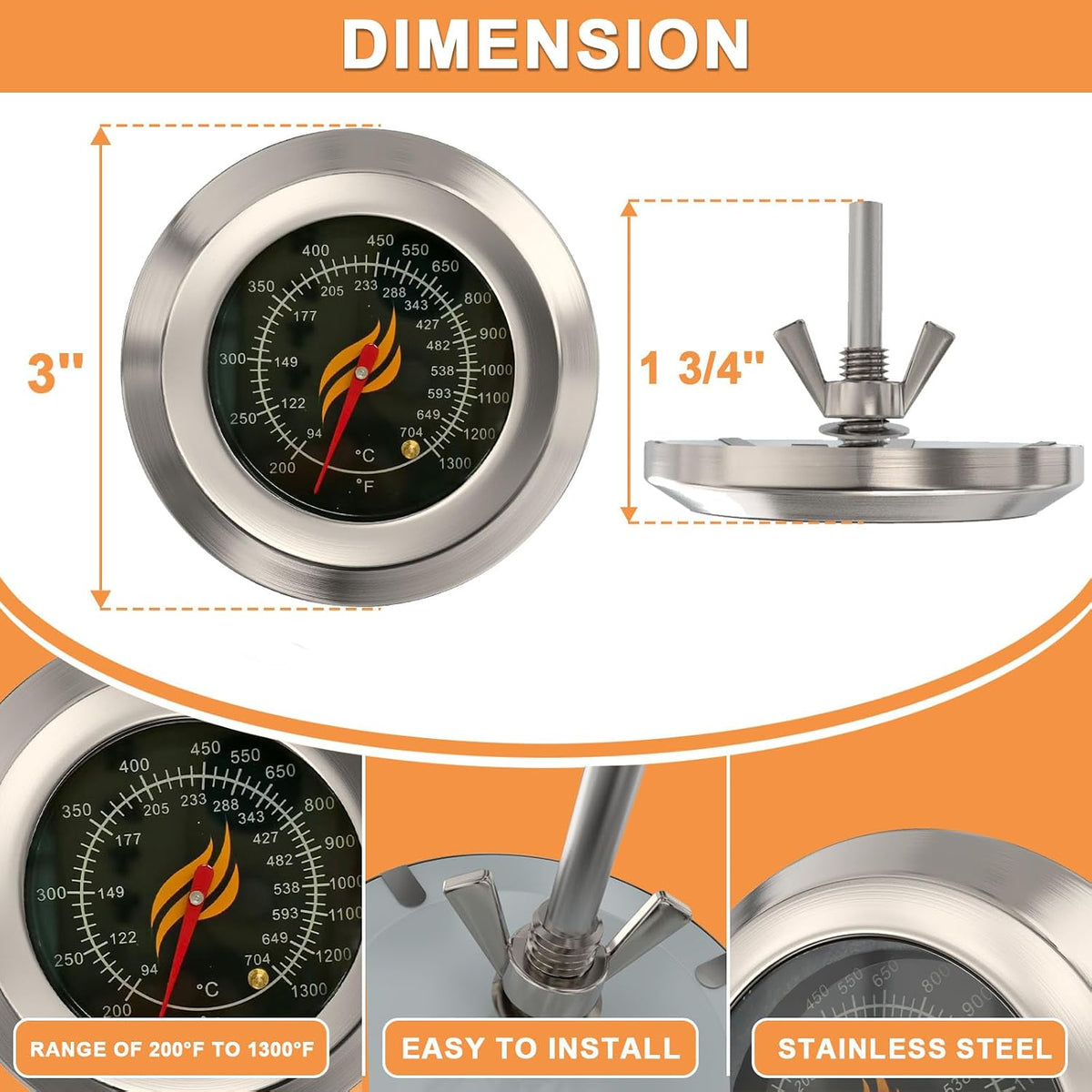 60540 Temperature Gauge for Weber GS4 Spirit II/I 200/300 SER & 22" Kettles