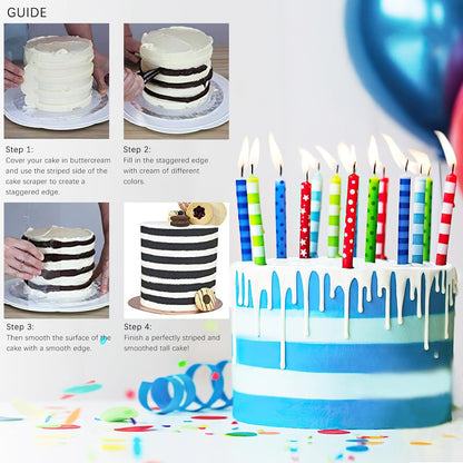 JOERSH Acrylic Cake Scrapers, 4Pcs