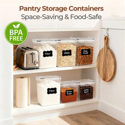 ComSaf Rice Container Set of 2(9.5L/10Qt), Large Airtight Food Storage Containers with Lid and Rice Washer, Plastic Canisters Sets for The Kitchen, Pantry Organizers for Flour, Cereal and Cooking