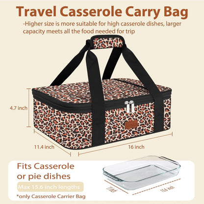 Insulated Casserole Carrier Bag, Expandable Thermal Food Carrier Insulated Travel Carry Bag for Hot or Cold Food for Picnic Cookouts Potluck Parties Fits 9" x 13" Baking Dish (Blue)